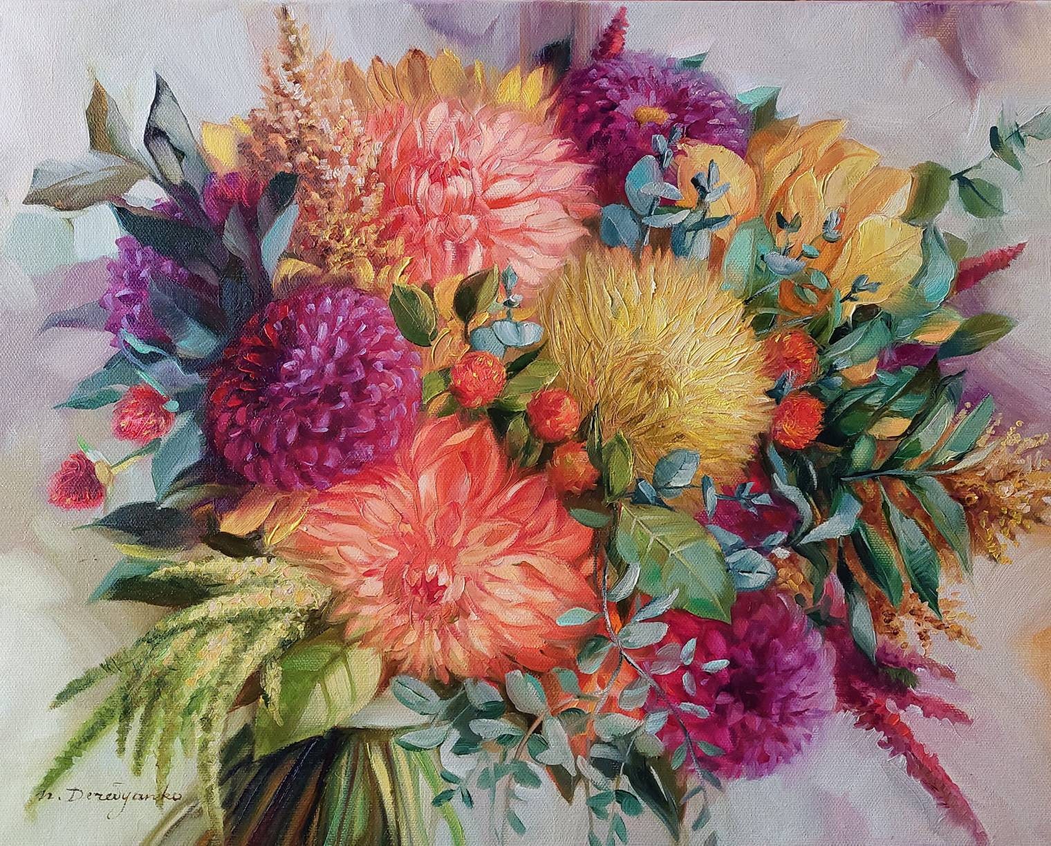 Bridal bouquet painting from photo