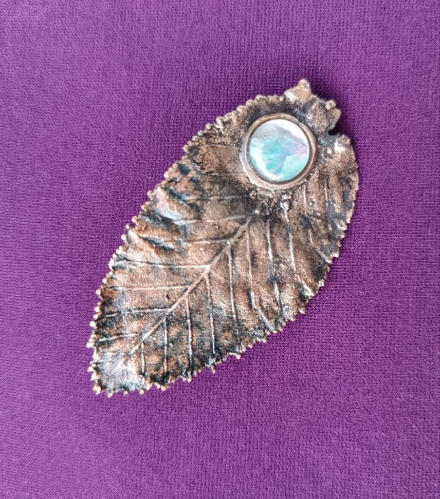 Brooch Leaf Copper
