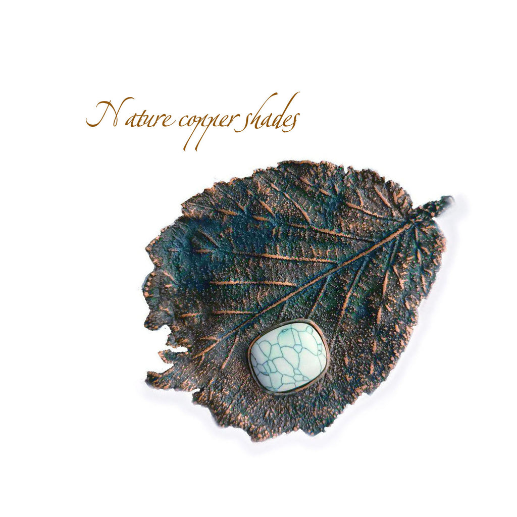 Brooch Hazel Leaf Copper