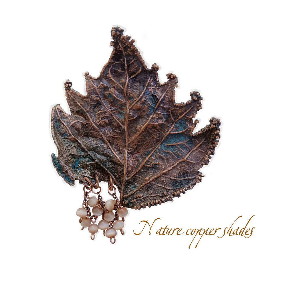 Brooch Poplar Leaf Copper