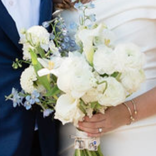 Custom White Flowers Bridal Bouquet Painting from Photo