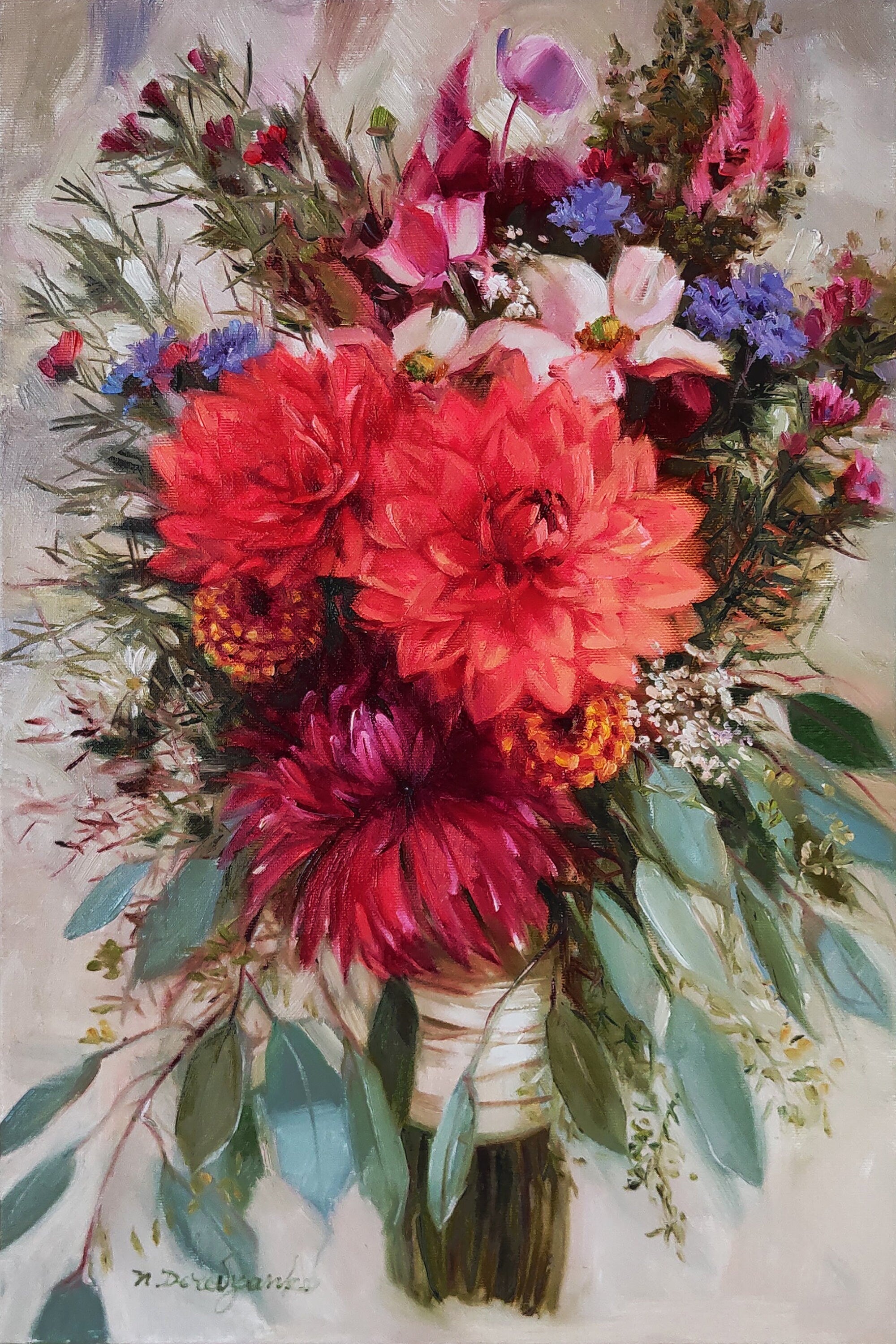 Custom Wedding Bouquet Painting from Photo
