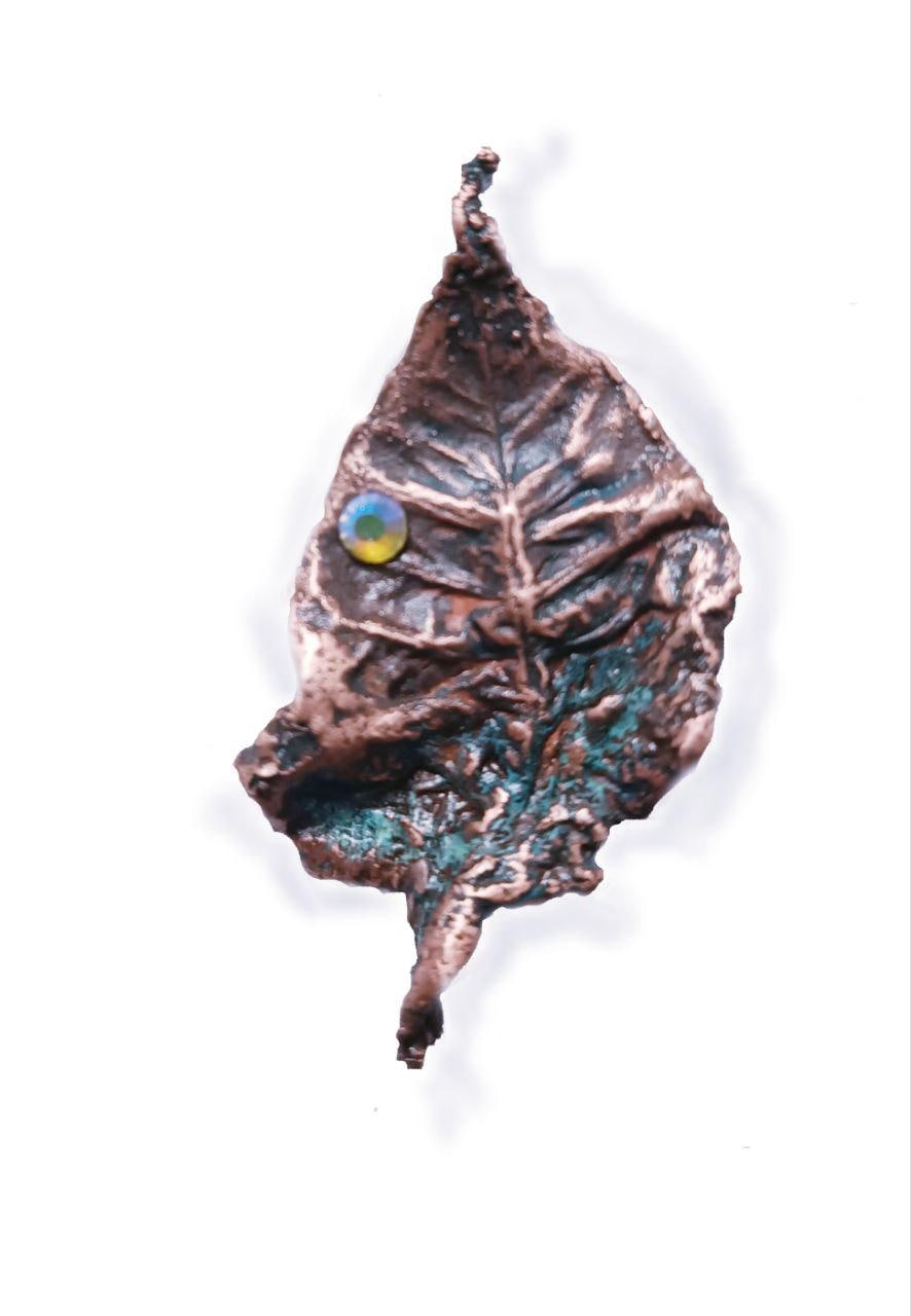 Brooch Electroformed Copper Bay Leaf – Brooch Unique Boho Jewelry, Handmade from a Real Tree Leaf