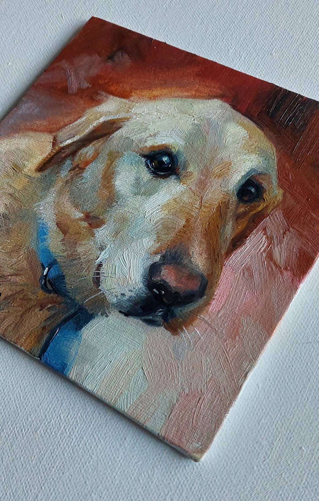 Custom pet portrait dog painting original gift for owners