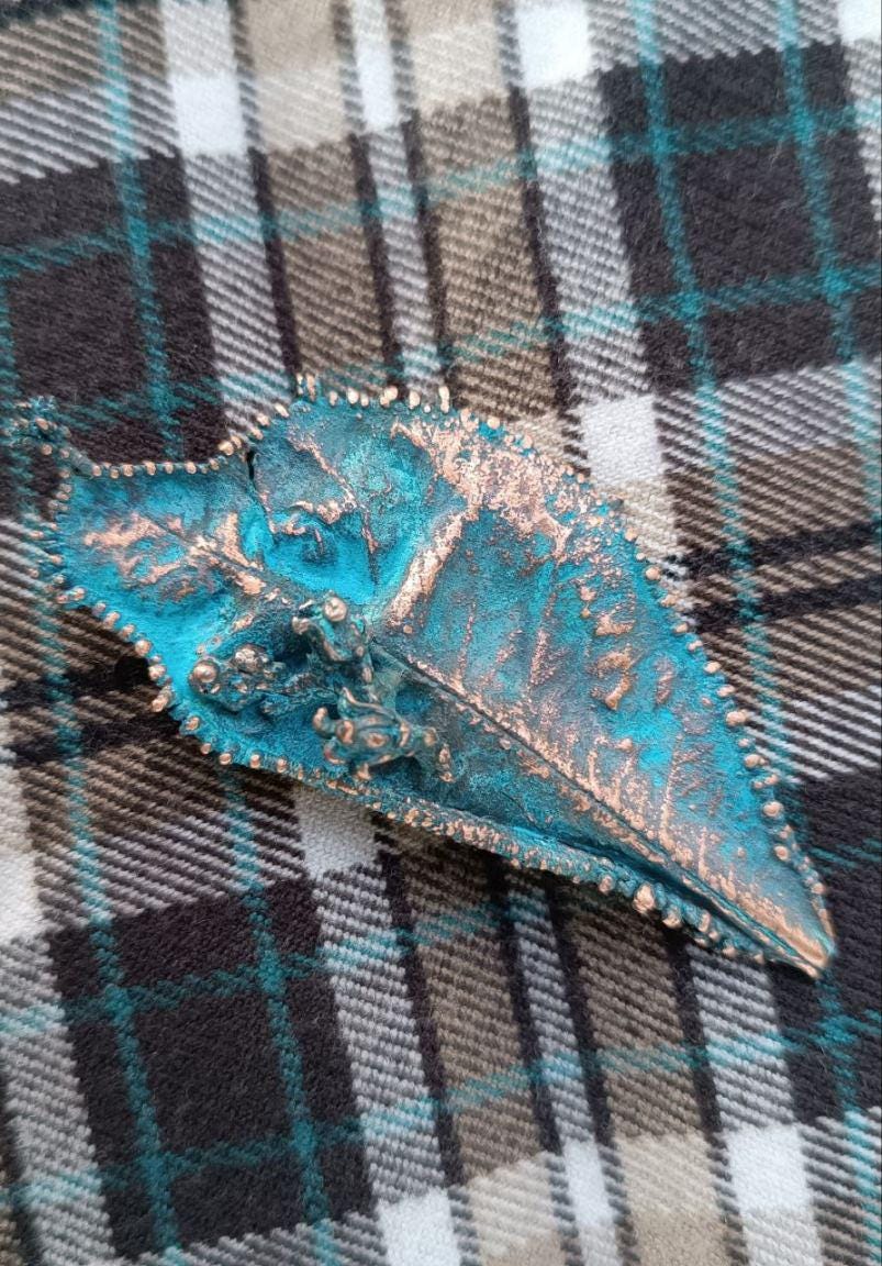 Brooch Electroformed Copper Bay Leaf – Brooch Unique Boho Jewelry, Handmade from a Real Tree Leaf