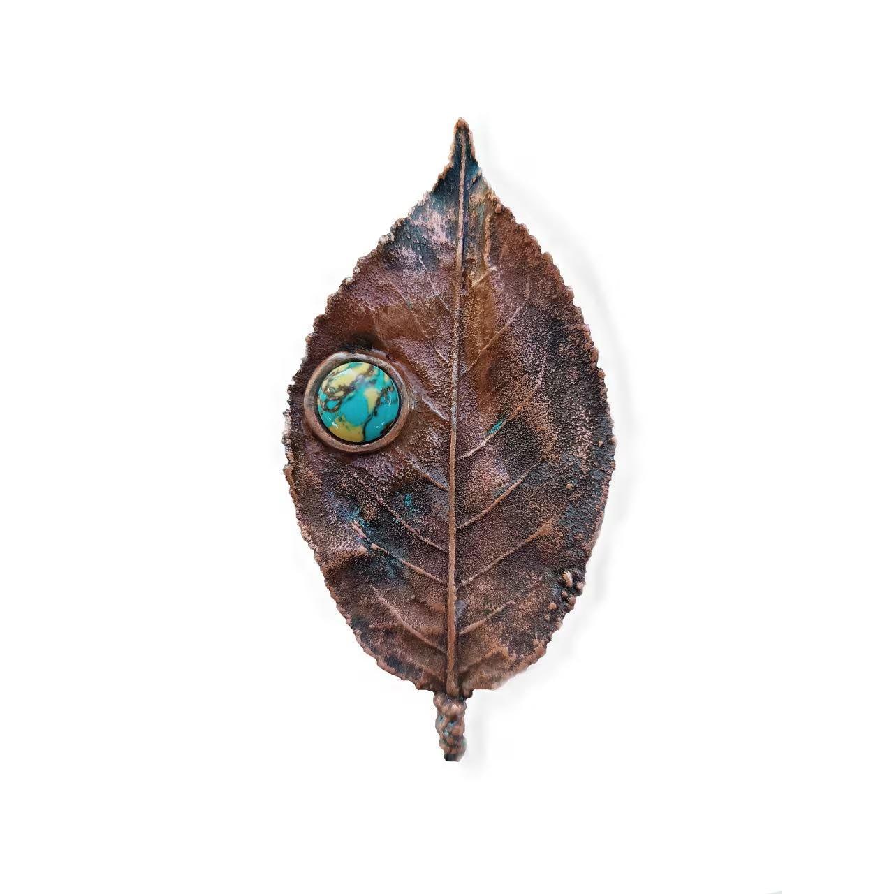 Brooch Poplar Leaf Copper