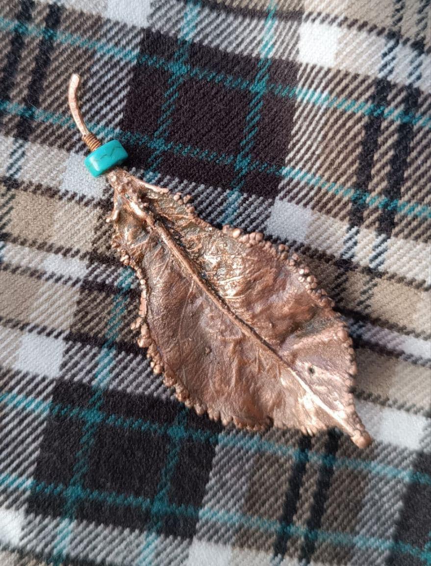 Brooch Copper Natural Ginkgo Leaf  — Unique Boho-Style Handmade Jewelry gift for best friend