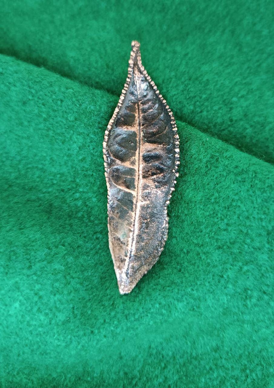 Brooch Electroformed Copper Leaf – Brooch Unique Boho Jewelry, Handmade from a Real Tree Leaf