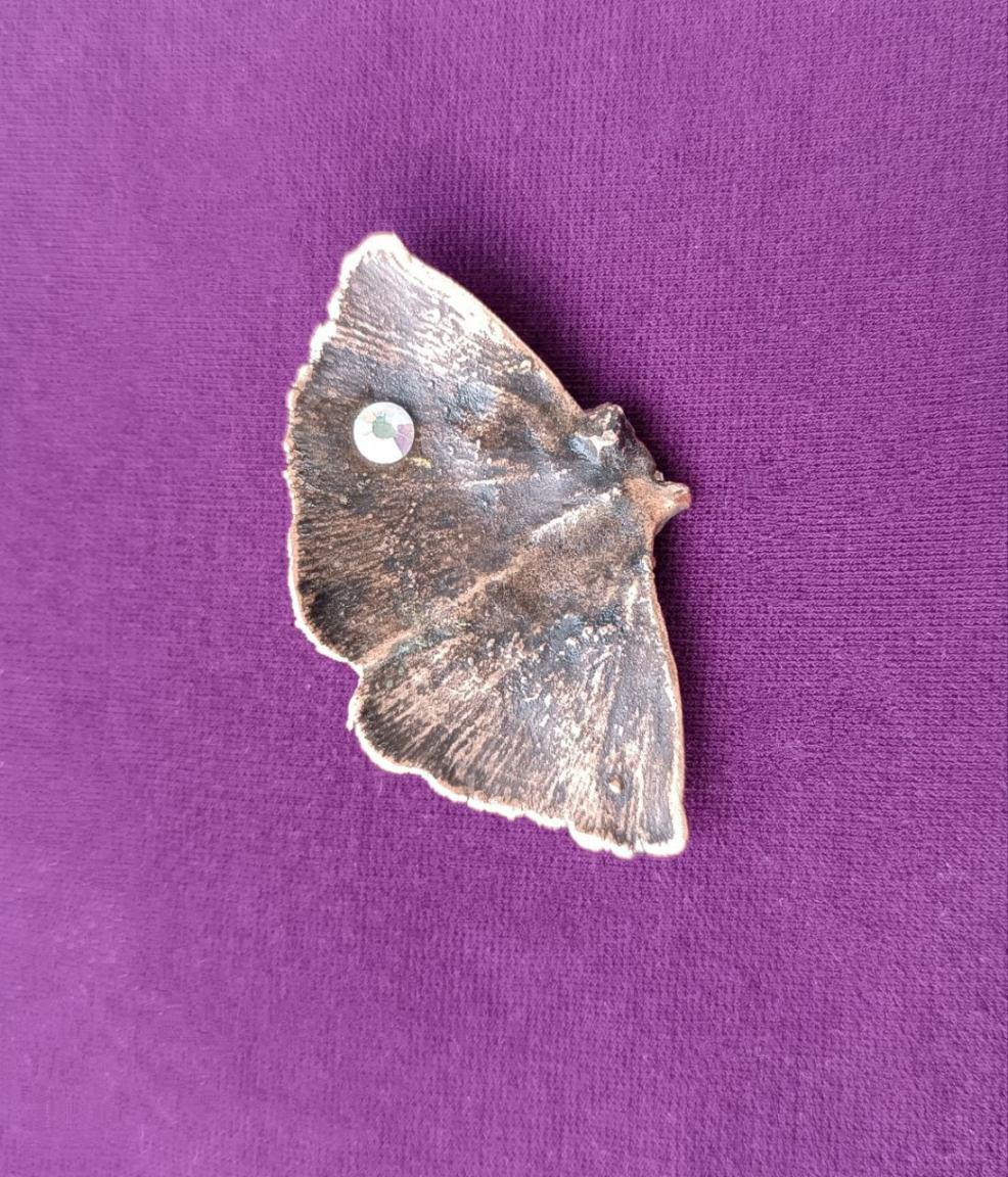 Brooch Copper Natural Ginkgo Leaf  — Unique Boho-Style Handmade Jewelry gift for best friend