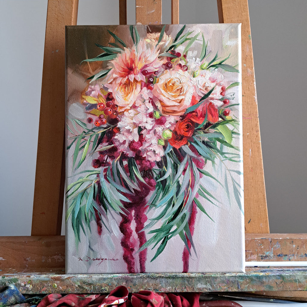 Bridal bouquet painting from photo