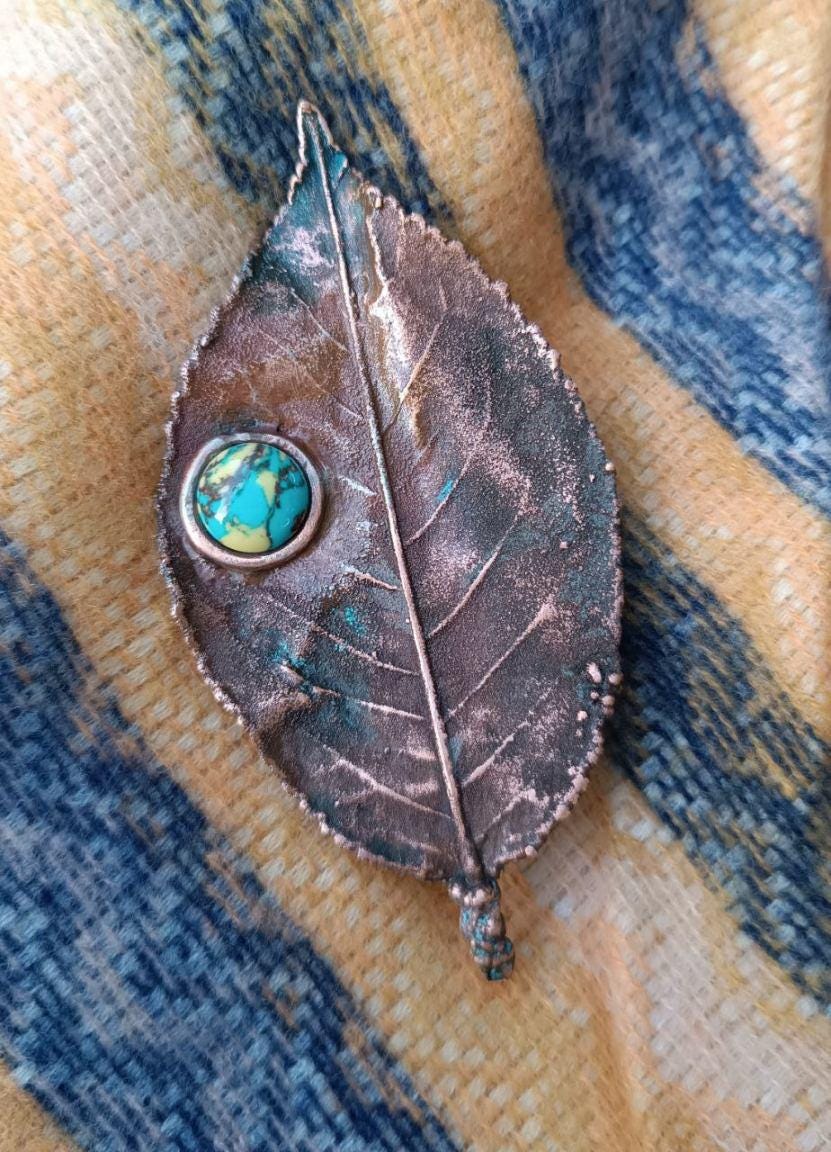 Brooch Poplar Leaf Copper