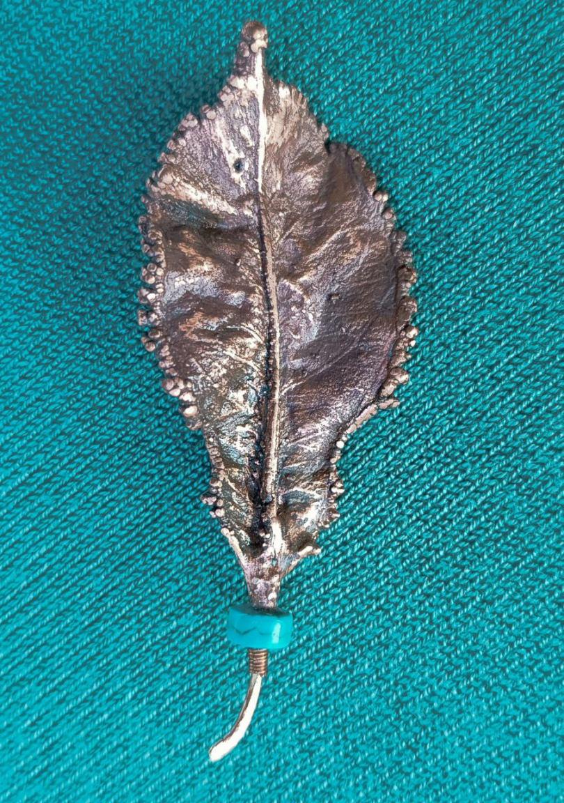 Brooch Copper Natural Ginkgo Leaf  — Unique Boho-Style Handmade Jewelry gift for best friend