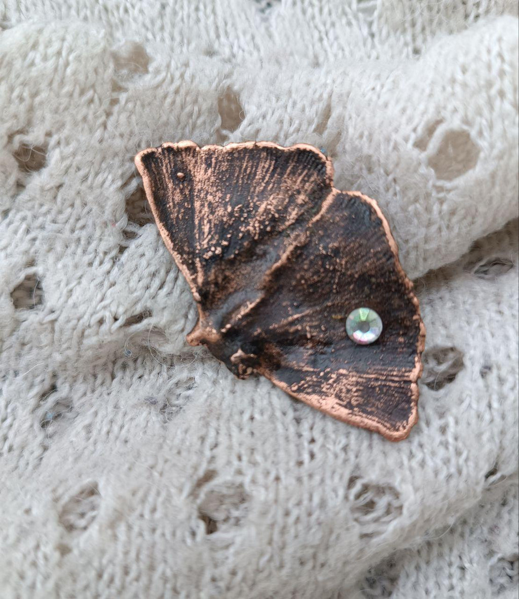 Brooch Copper Natural Ginkgo Leaf  — Unique Boho-Style Handmade Jewelry gift for best friend