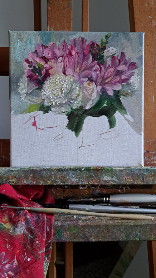 Bridal bouquet painting from photo