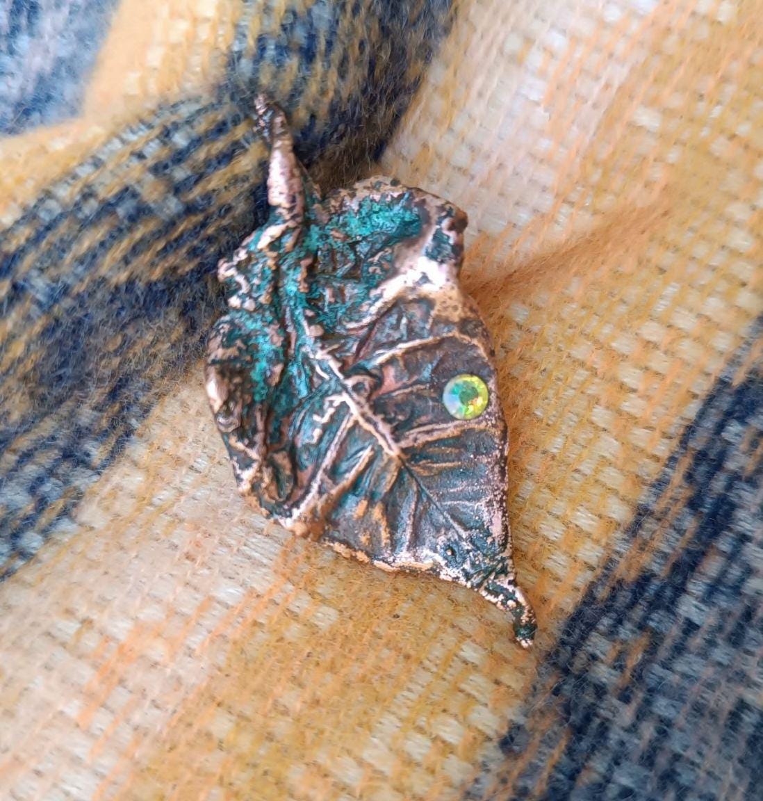 Brooch Electroformed Copper Bay Leaf – Brooch Unique Boho Jewelry, Handmade from a Real Tree Leaf