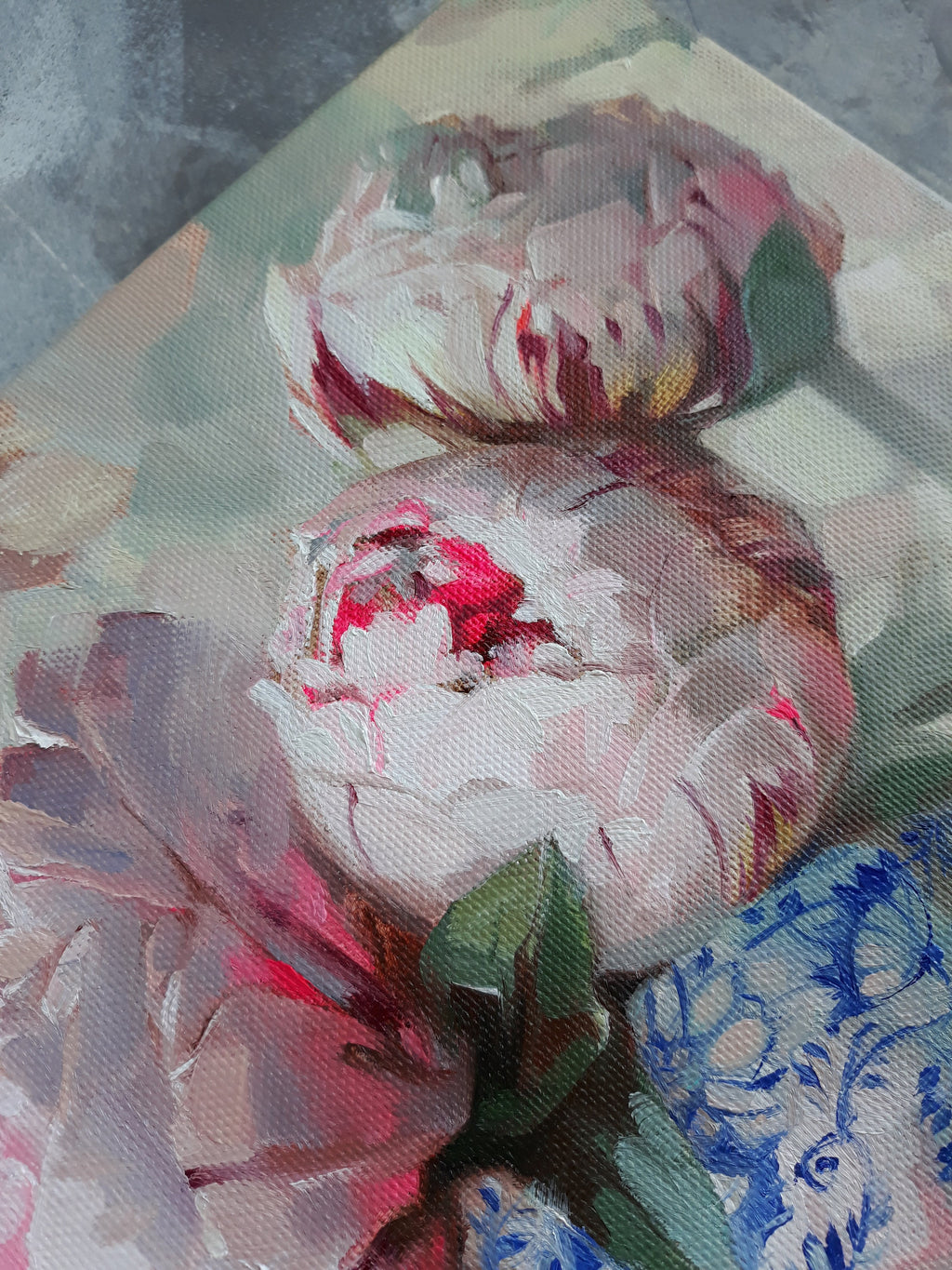 Peony flowers oil painting canvas original art, Floral painting bloom, Flower bouquet pink peony wall art, Birthday gift for wife women