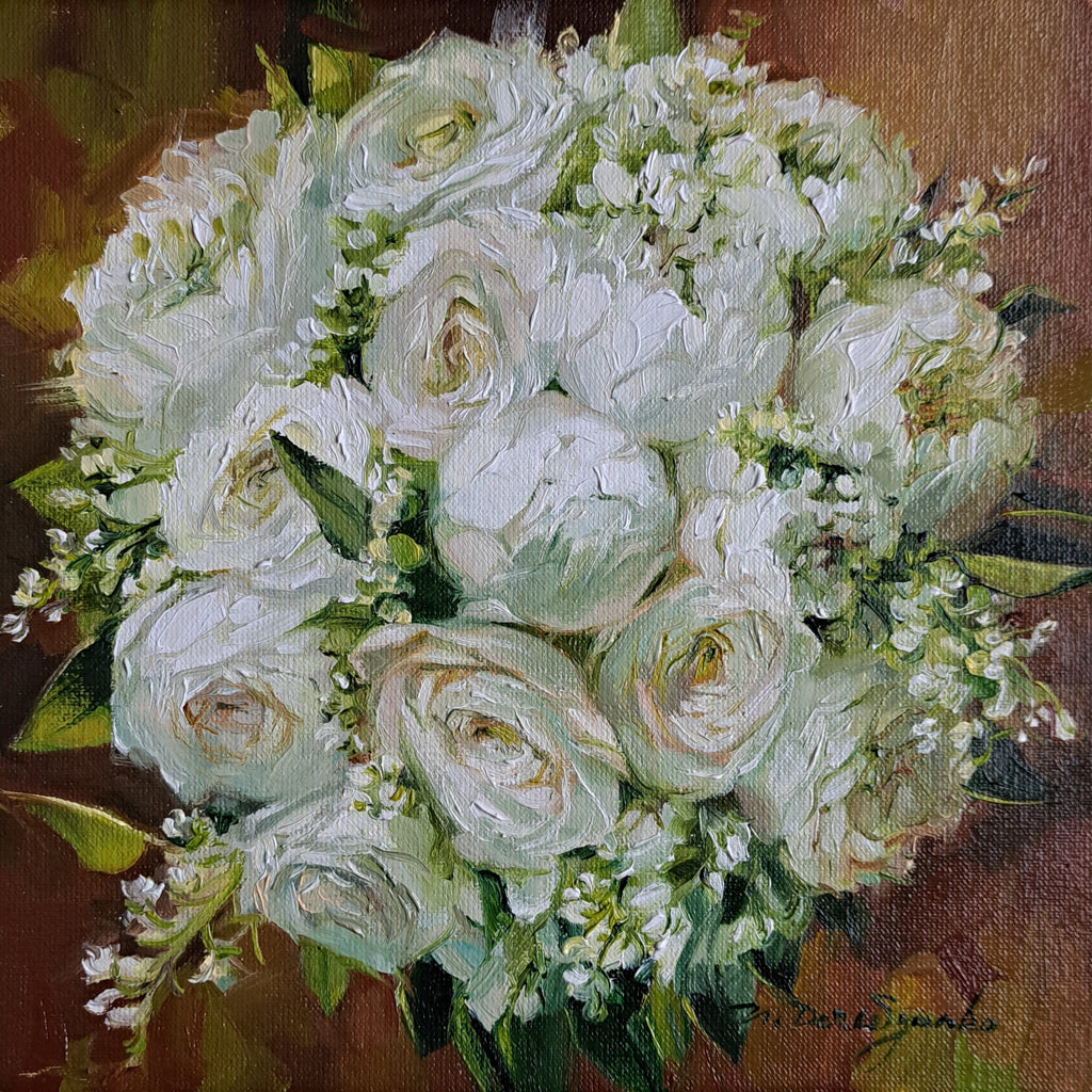 Custom Bridal Bouquet Painting from Photo