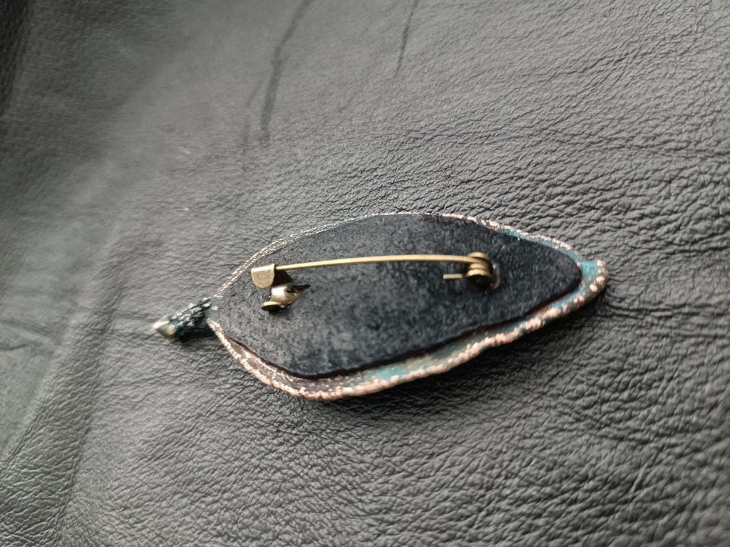 Brooch Leaf Copper Electroformed Laurel