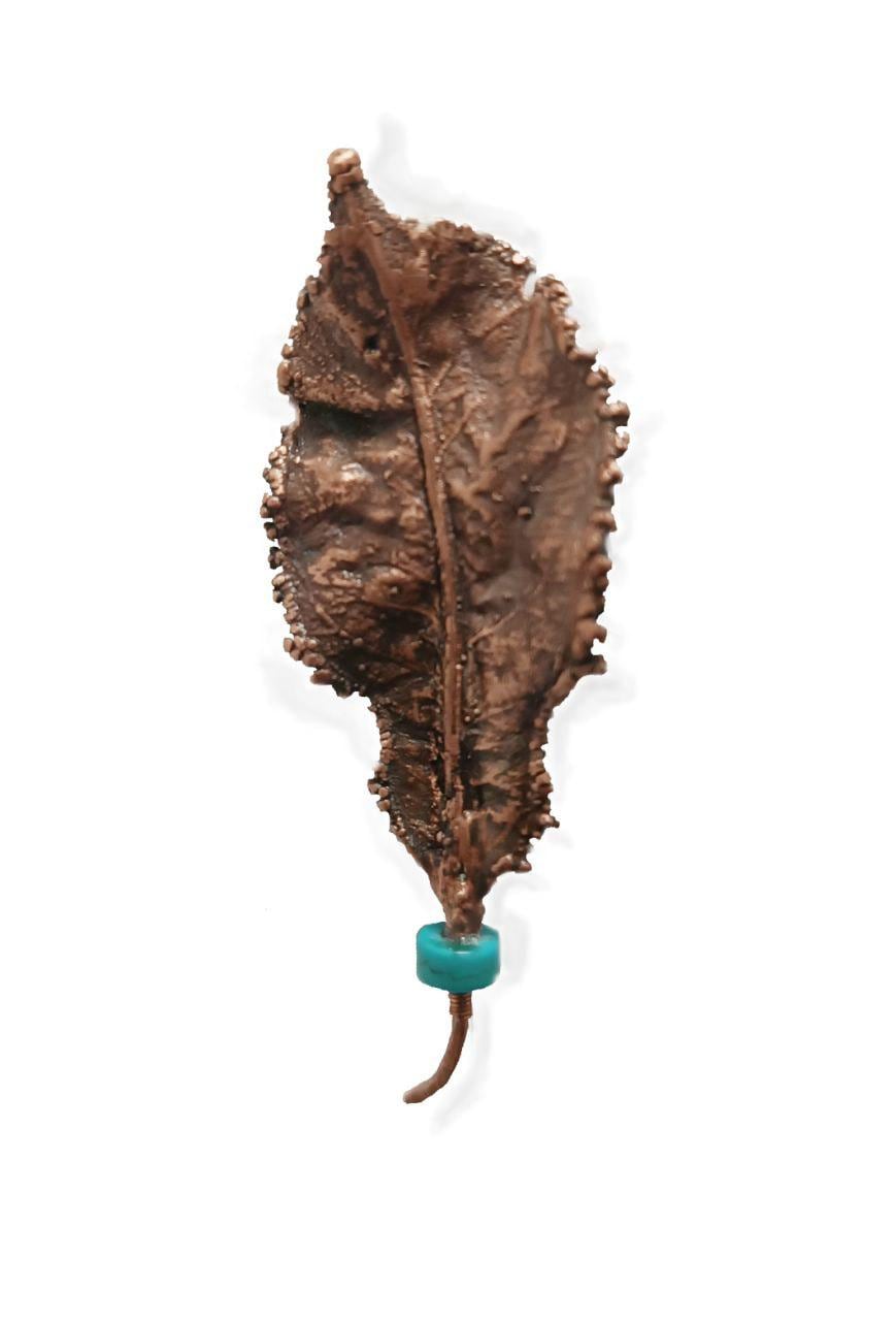 Brooch Copper Natural Ginkgo Leaf  — Unique Boho-Style Handmade Jewelry gift for best friend