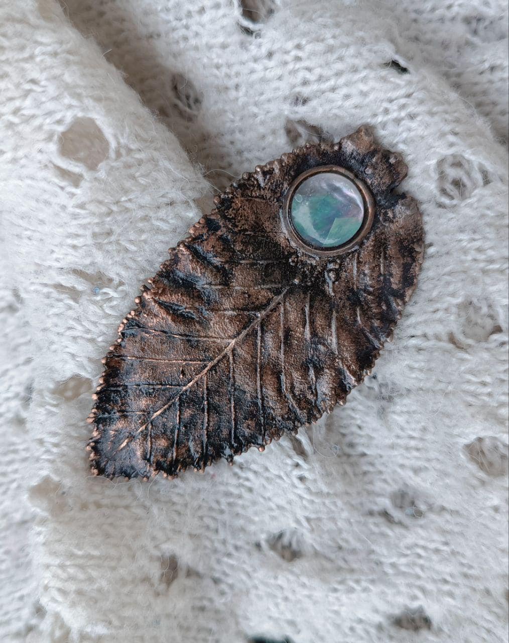 Brooch Leaf Copper