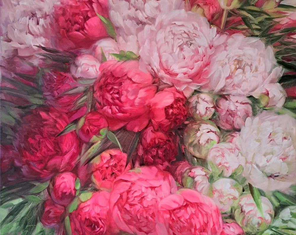 Peony Oil Painting Original