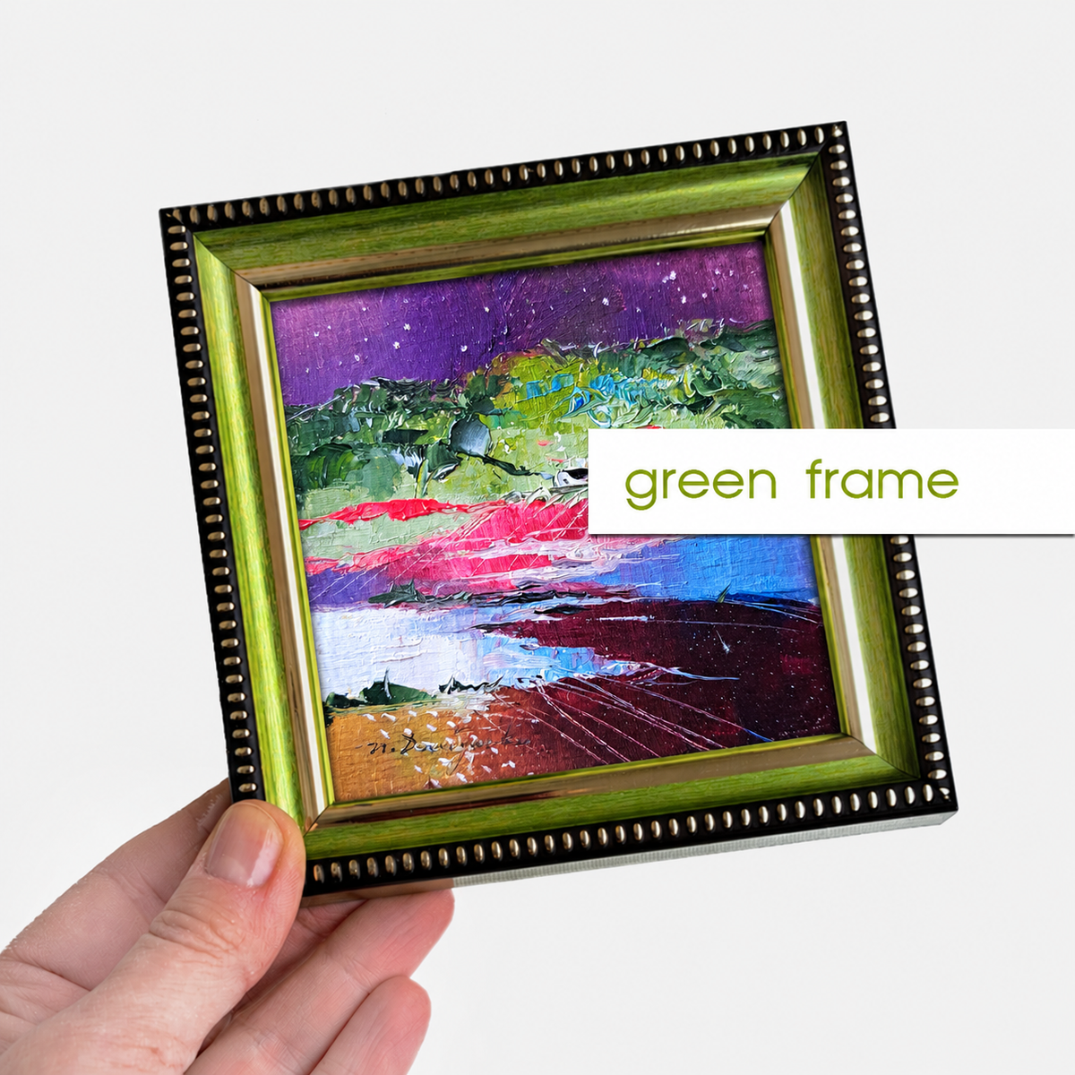 Landscape Abstract Oil Painting 4x4 in - Let new adventures begin