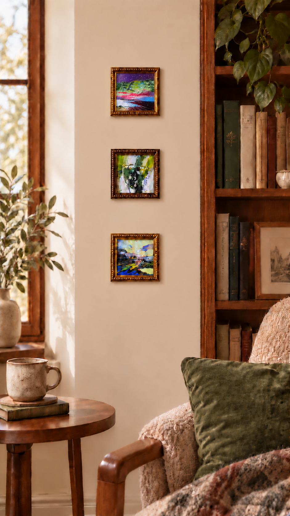Landscape Abstract Oil Painting 4x4 in - Let new adventures begin