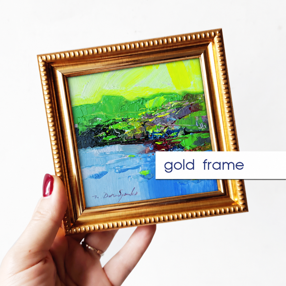 Landscape painting original art 4x4 in - May your dreams find new horisons