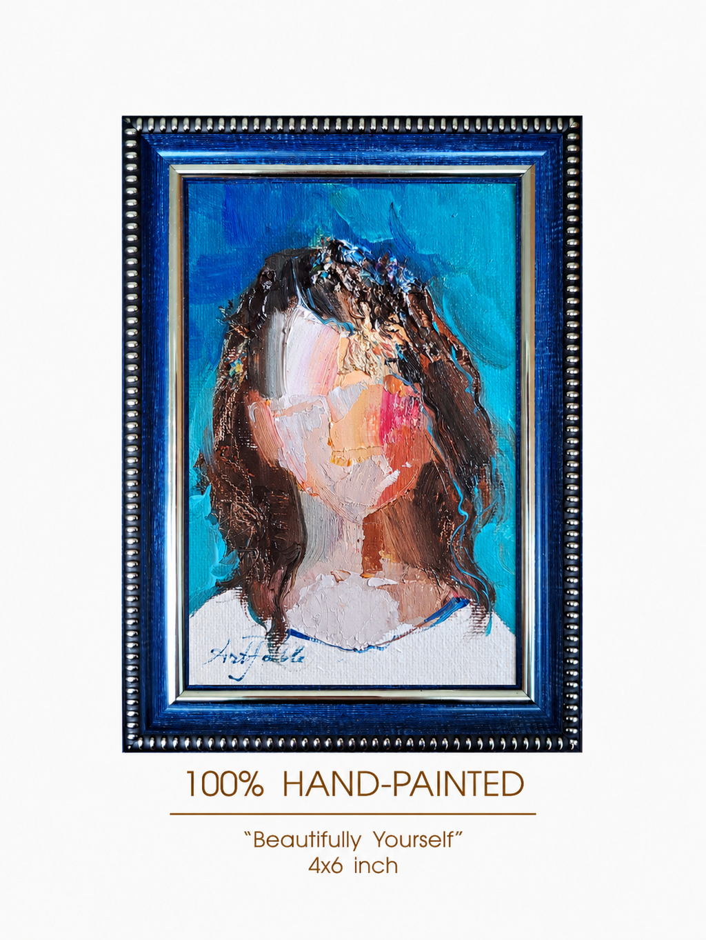 Girl oil painting original 4x6 inch