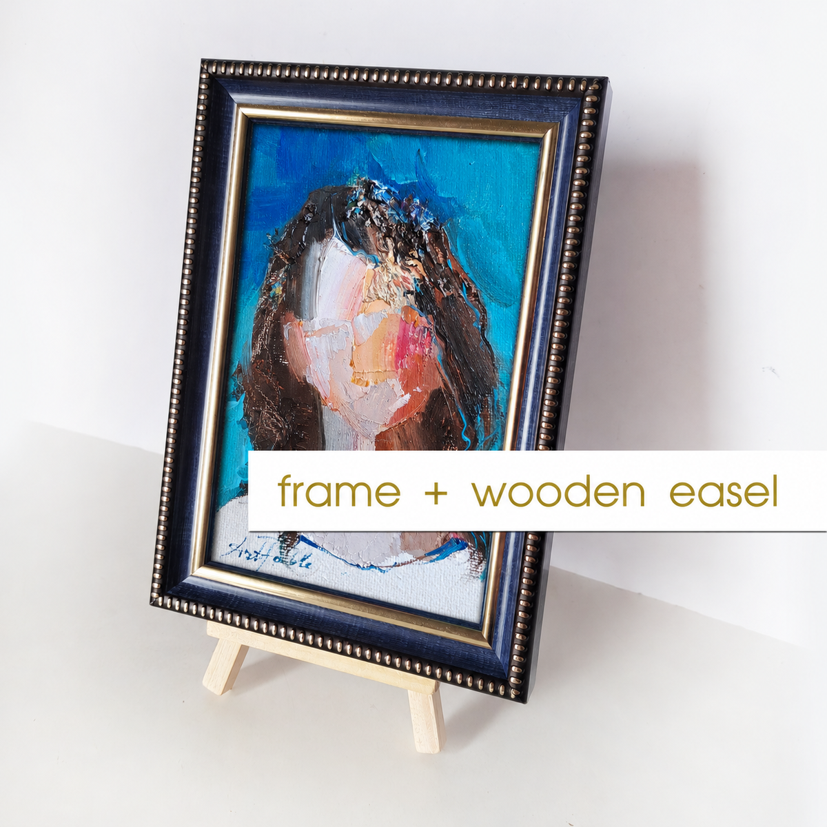 Girl oil painting original 4x6 inch