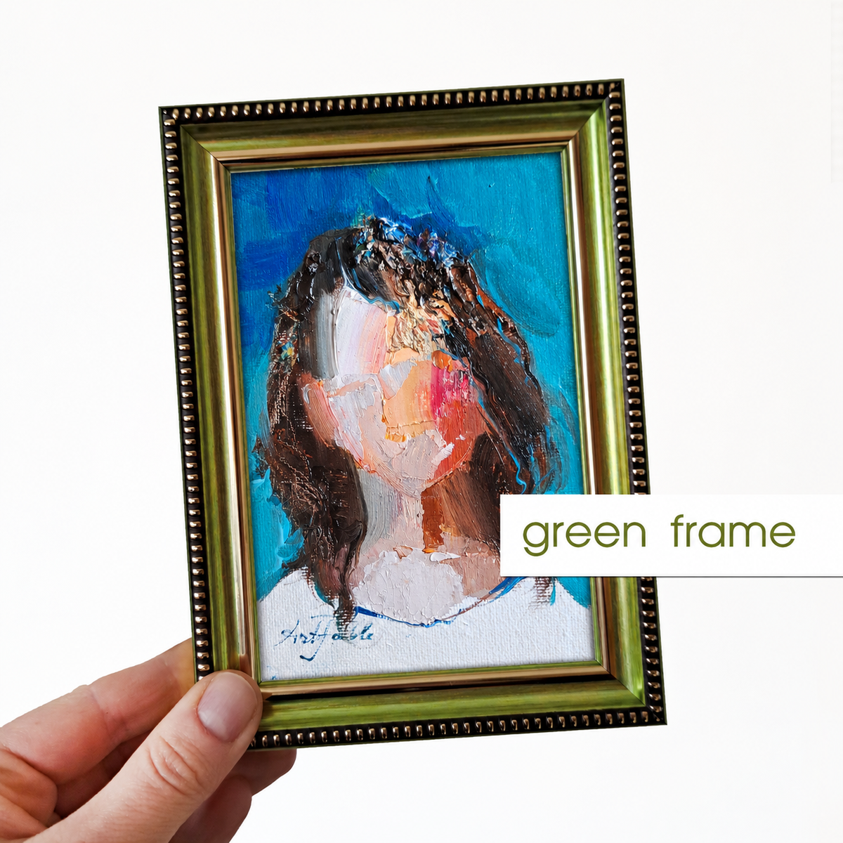 Girl oil painting original 4x6 inch